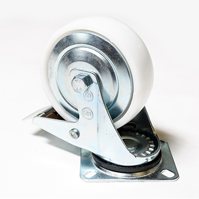 DMA 4f - White PP Swivel Braked 125mm