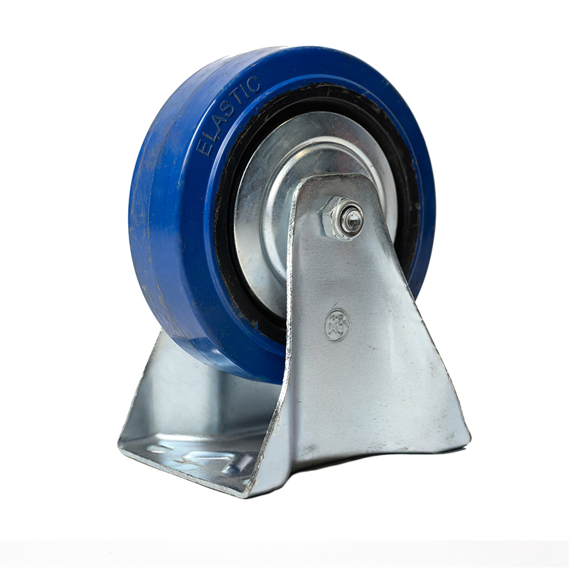Blue Rubber Fixed Castor 160mm