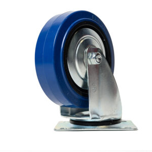Blue Rubber Swivel Castor 160mm